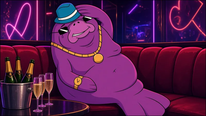 Chunkee relaxing in a red velvet VIP booth with champagne on ice